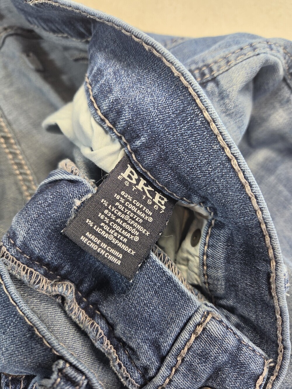BKE Jake Straight Jeans Mens 34x32 Blue Wash Stretch Denim - Picture 6 of 8